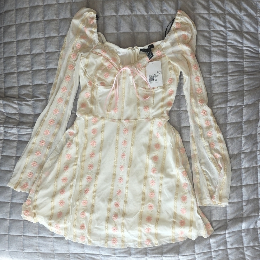 Cream Floral Embroidered Peasant Blouse